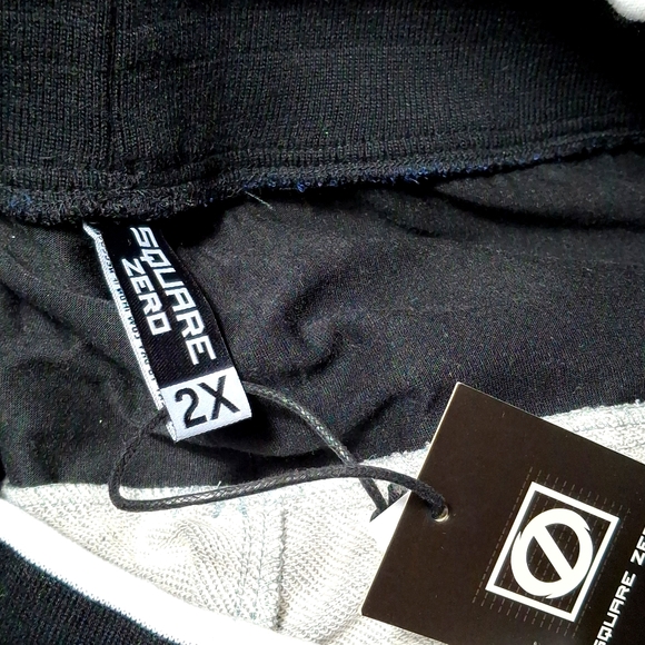 NWT Mens SQUARE ZERO Sz 2XL Short Pants Shorts Gray and Black Jogger - Picture 3 of 6